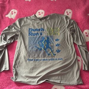 Gray Long Sleeve Dutch Run Shirt